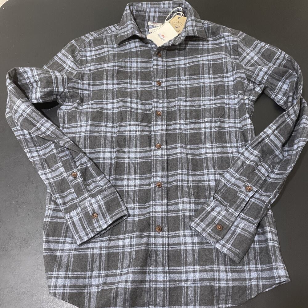Faherty Stretch Featherweight Flannel Shirt Organic Hudson Street plaid XSmall